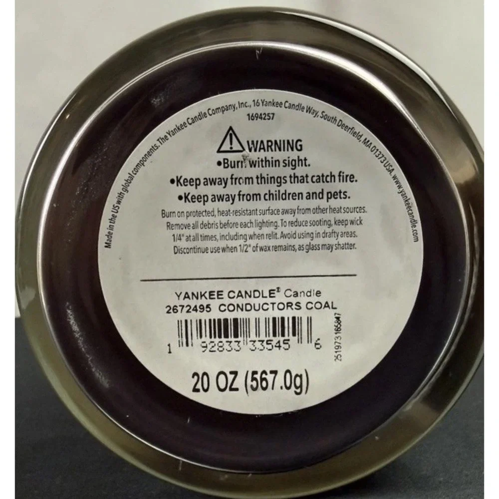Yankee Candle Conductors Coal Large 2-wick Tumbler  20 Once NEW
